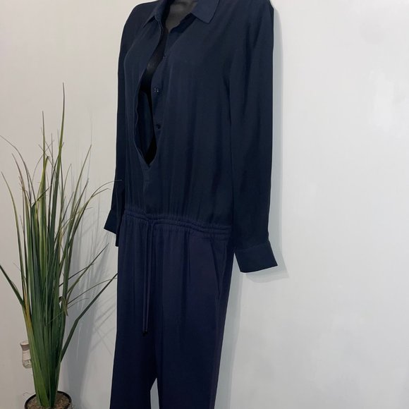 Blue Long Sleeve Jumpsuit - Picture 3 of 6